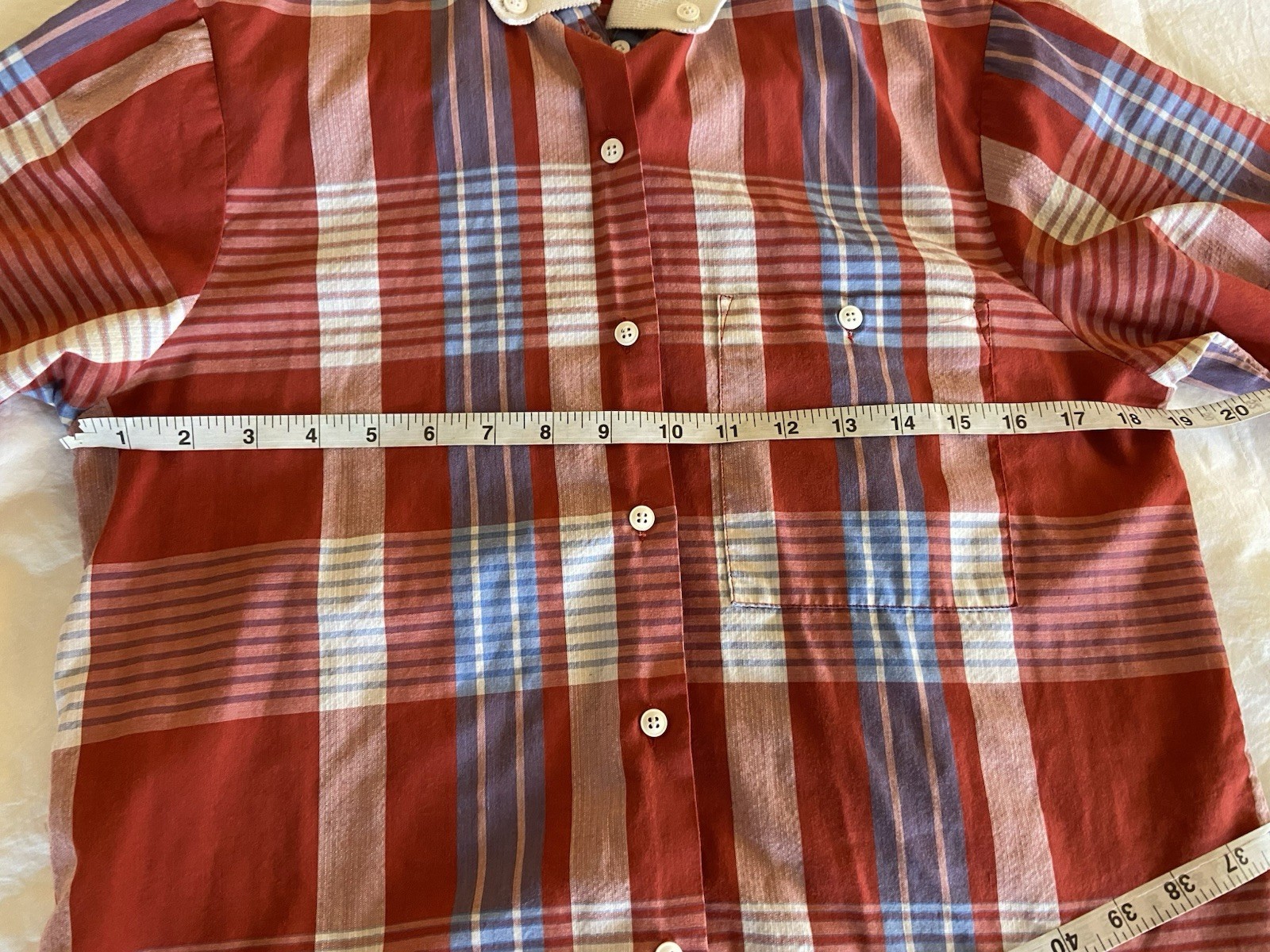 Vintage 1980’s Cheryl Tiegs Plaid Short Sleeved Blouse Made in USA Size 6