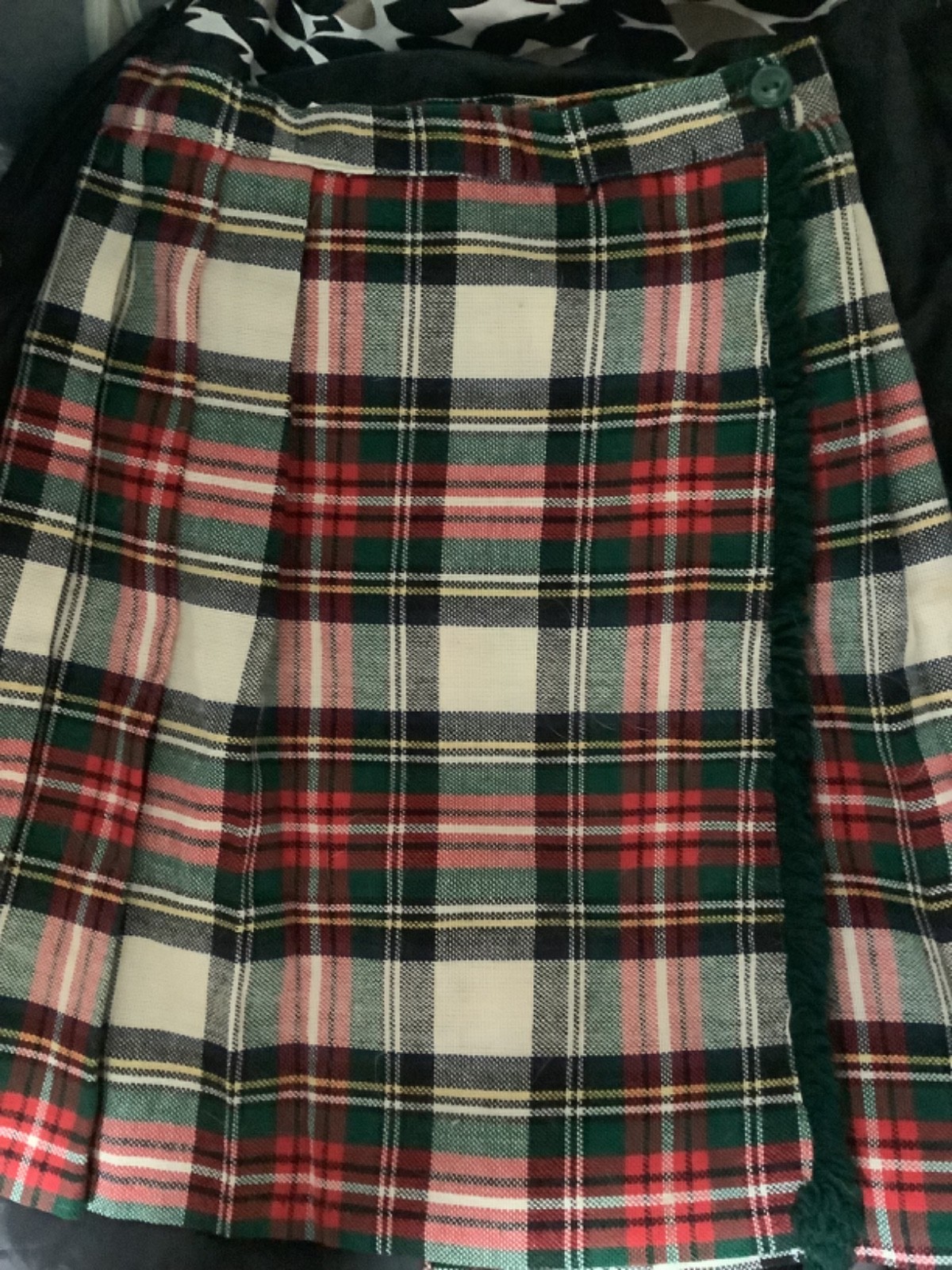JOHN WANAMAKER VINTAGE TARTAN PLAID WRAP AROUND SKIRT SIZE 8 EXCELLENT CONDITION