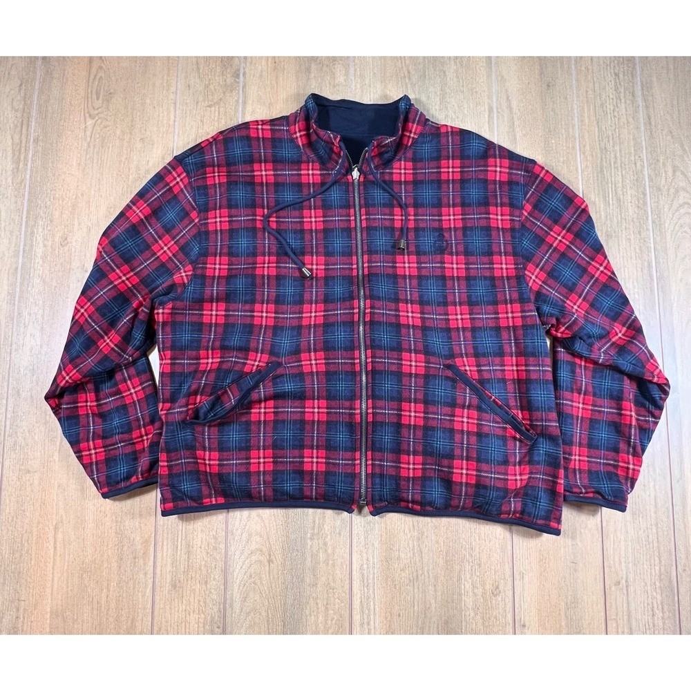 Vintage Liz&co reversible red plaid jacket. Size lg.