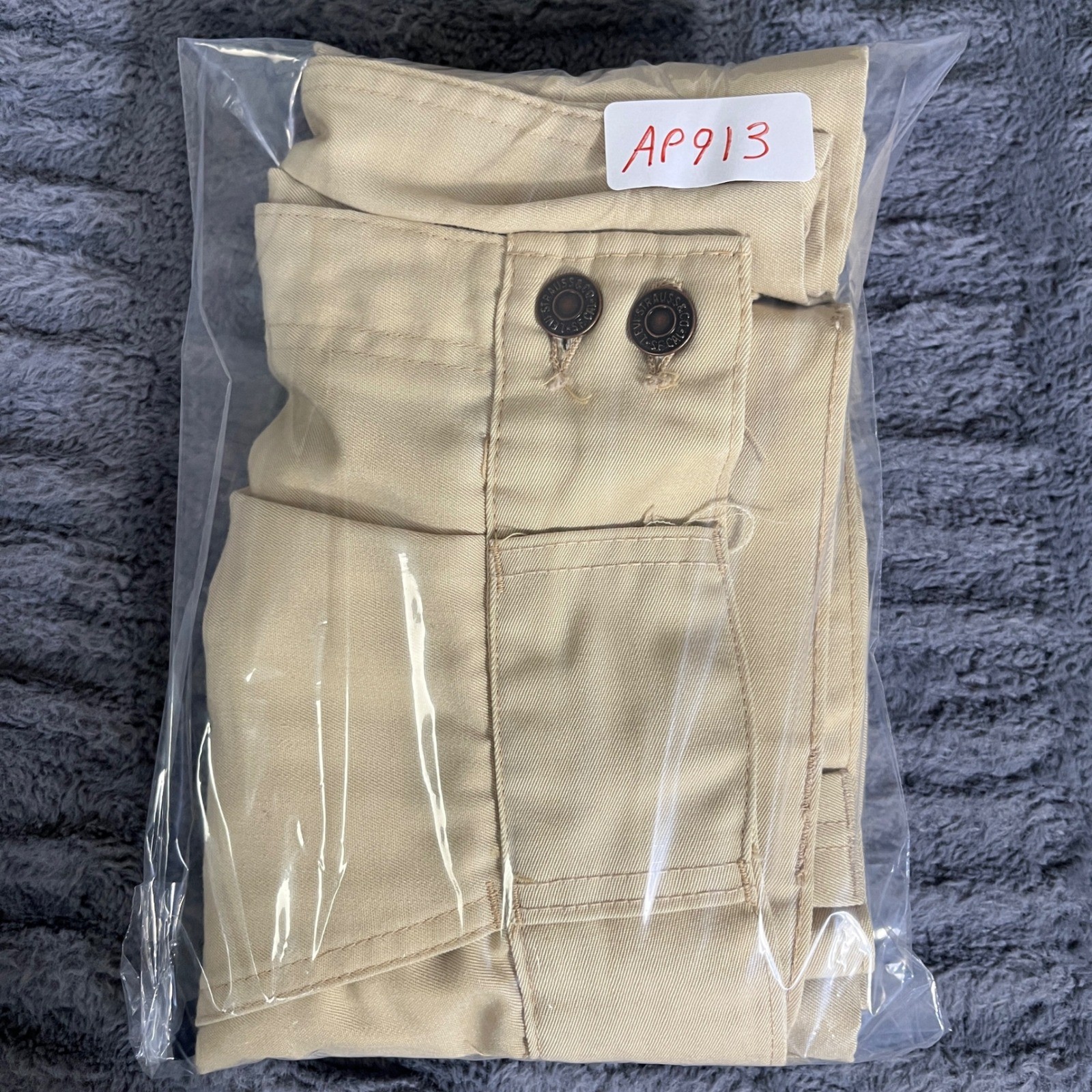 Vintage Levis Sta-Prest Wide Leg Khaki Trousers 30606-5118 Tan 28×26 70s Retro