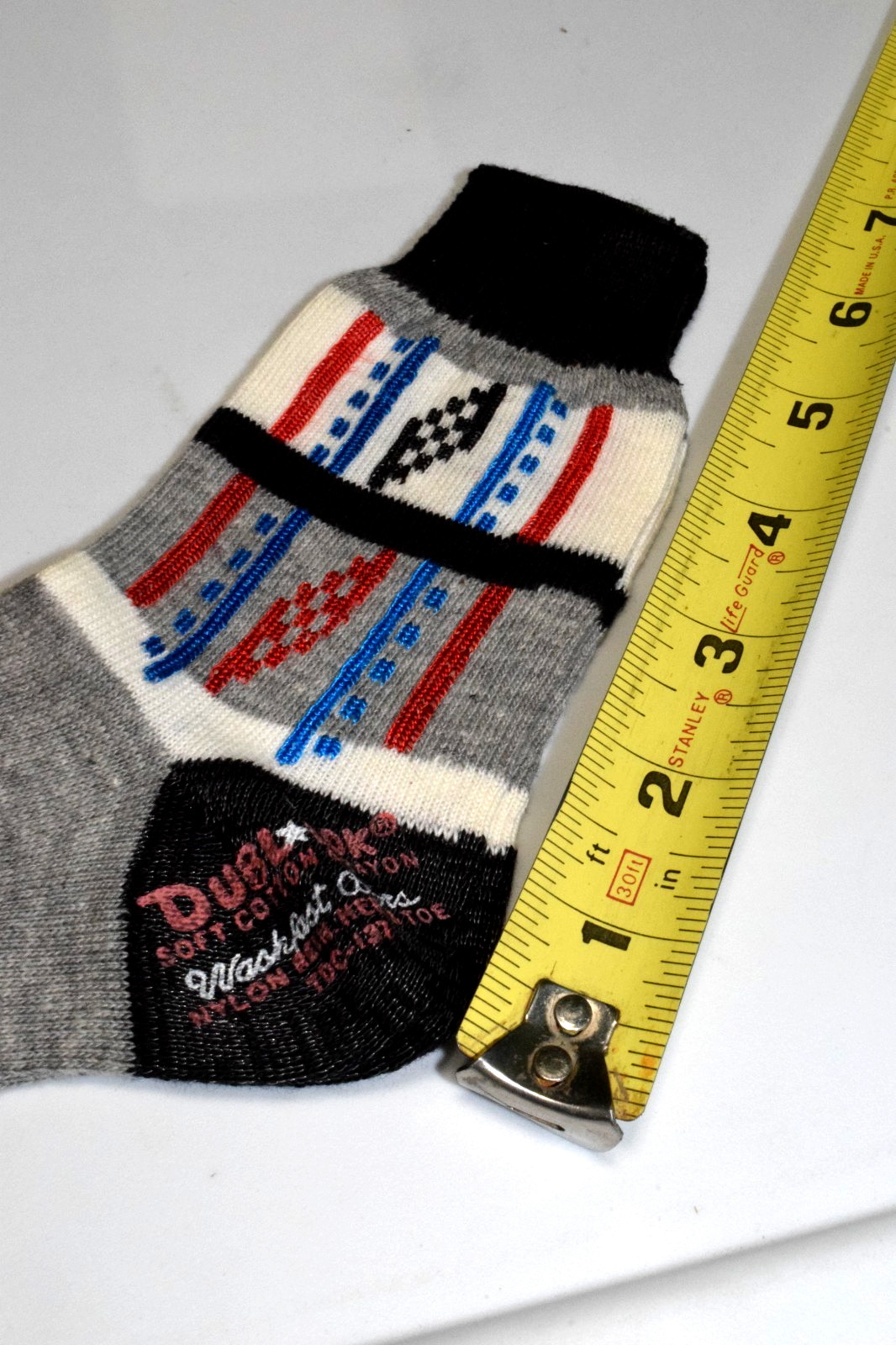 Argyle Socks VTG King James 40s 50s Gray Black Red Checker Argyle 6 x 6 Boys 7.5