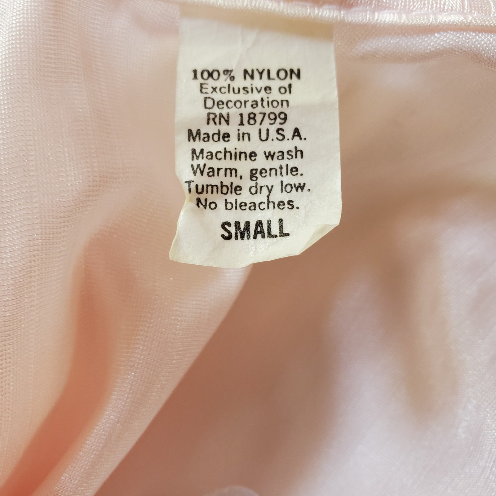 Vintage Sidney Bernstein USA Pink Nylon Nightgown Womens Small Shadow Stripe S