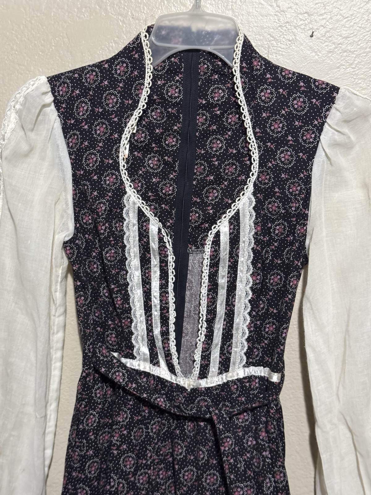 Vintage 70s Gunne Sax by Jessica Floral Maxi Dress Prairie Peasant Size 5