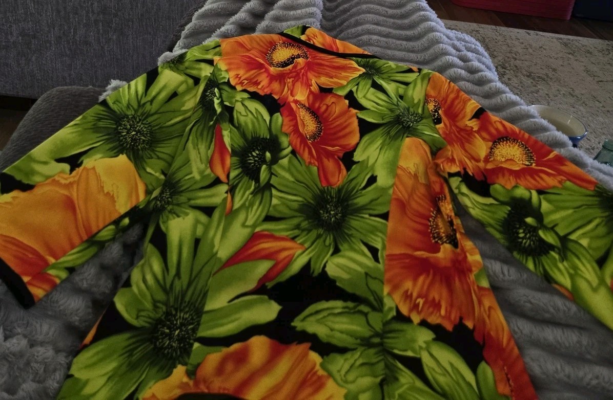 Vintage NueVa Abstract Flower Button Jacket/Blazer Vibrant Made In Canada EUC!!