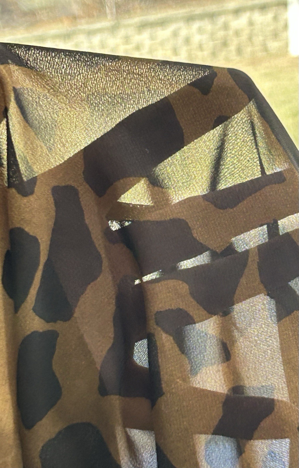 VTG 90s/Y2K Asymmetrical Cowl Neck Sleeveless Animal Print Semi Sheer Dress MED