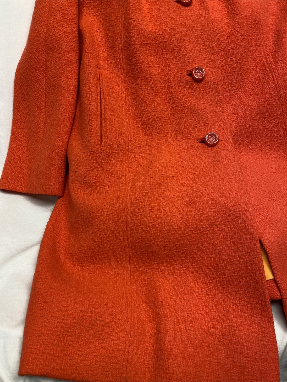 Vintage 60s Neon Grapefruit Pinkish Orange Color Bettijean Womens L/XL Mod