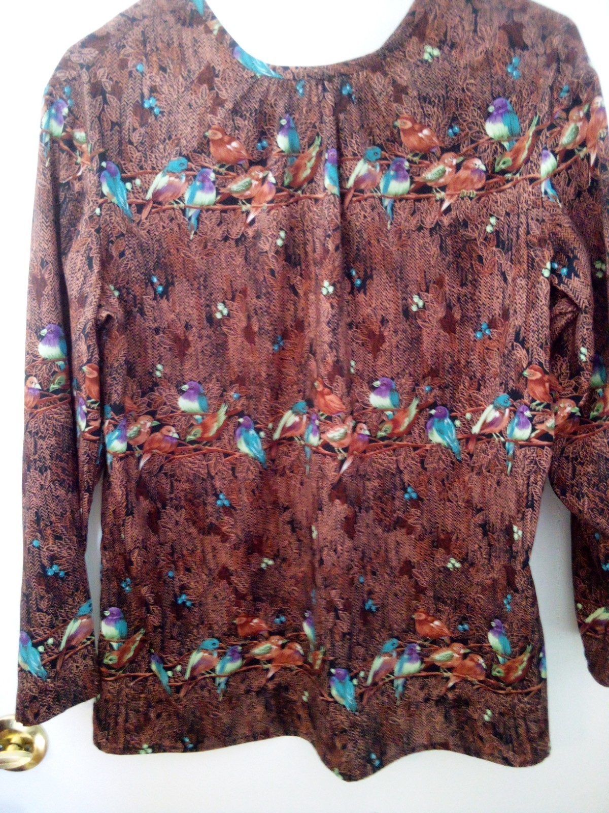 Women’s Vintage Bird-Pattern Blouse by Alex Colman Sportswear