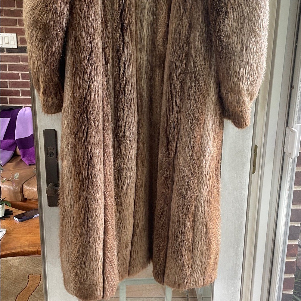 Davellin New York Vintage 1980s Raccoon Fur Brown Tan Jacket Medium Large