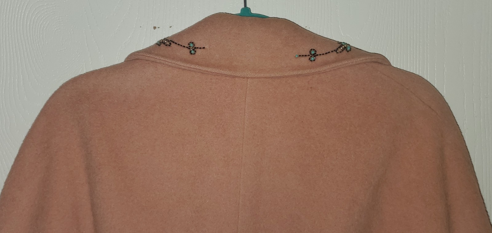 Vtg 1940s-50s FORSTMANN Pink Wool MATADOR BOLERO JACKET w/BEADING