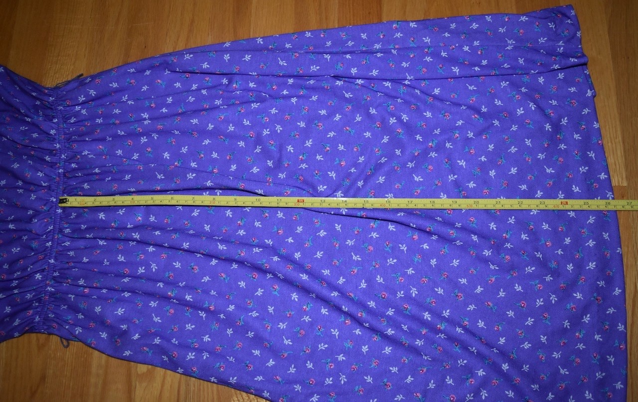VTG NOS Womens Dress Purple Floral Union Label USA Sears See Measurements 14