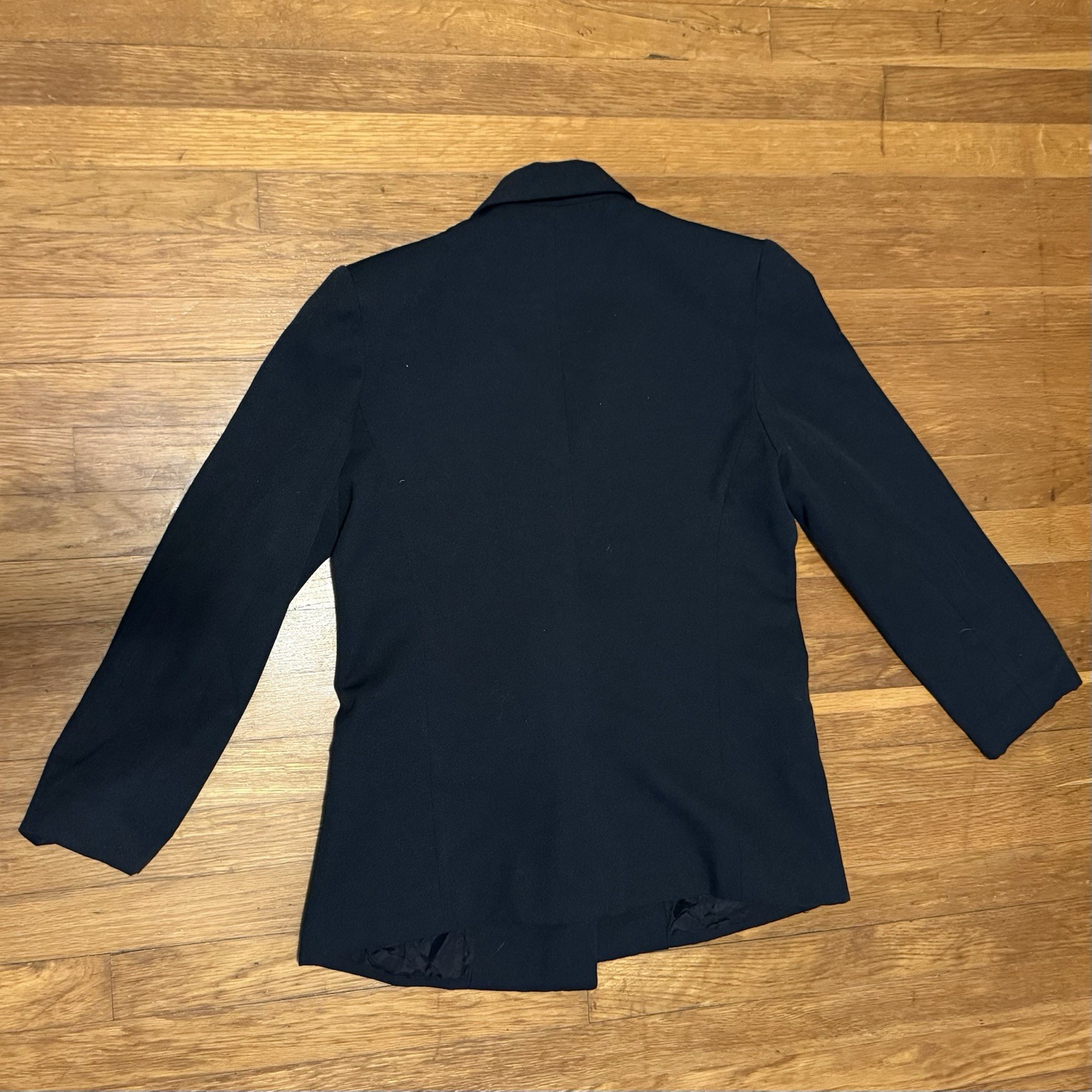VTG Black Blazer Jacket Sz 12 P Petite 90s Shoulder Pads Chad Stevens