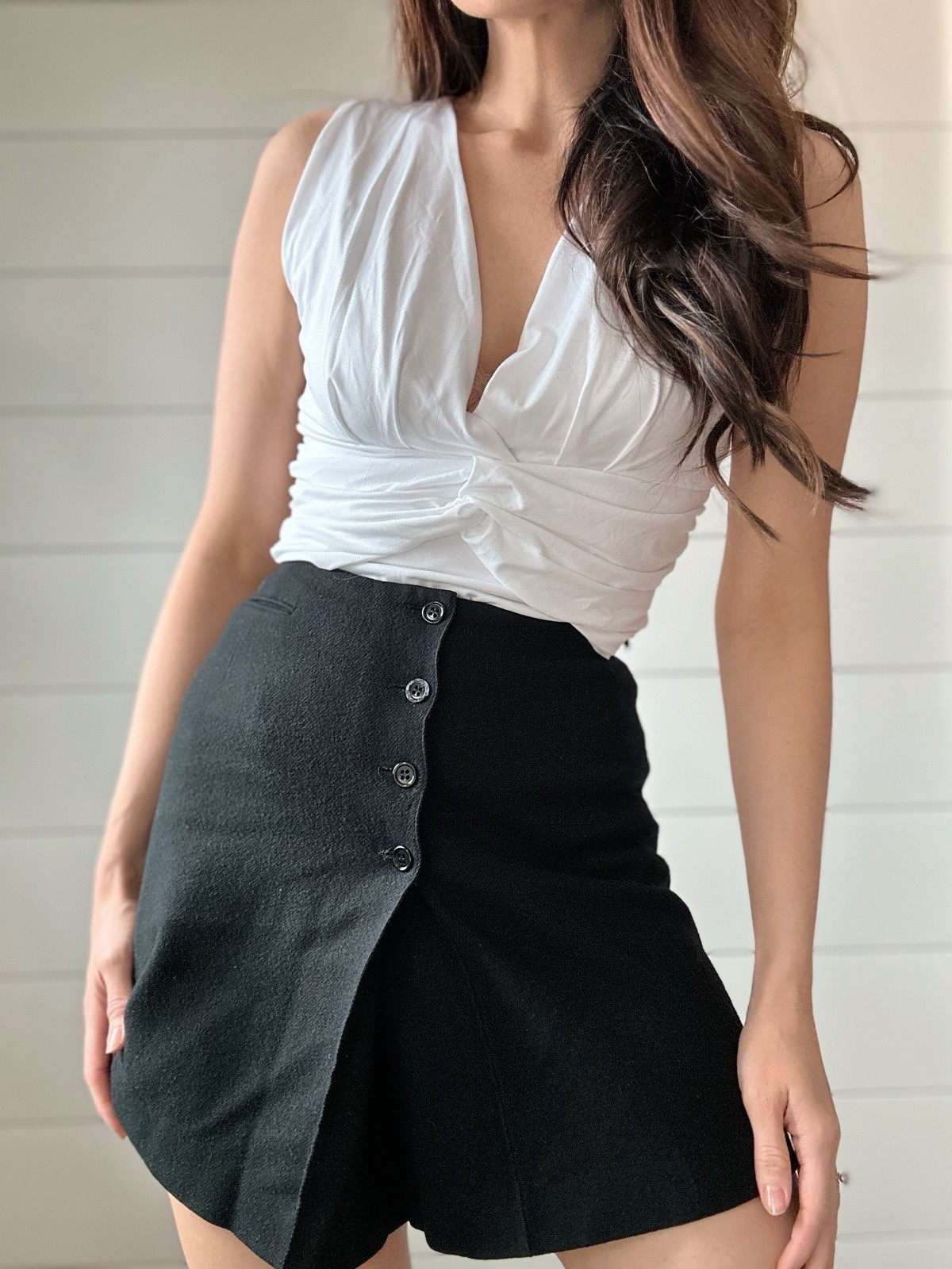 Vintage 60s Skort Black Wool Bobby Brooks Preppy Mod Retro