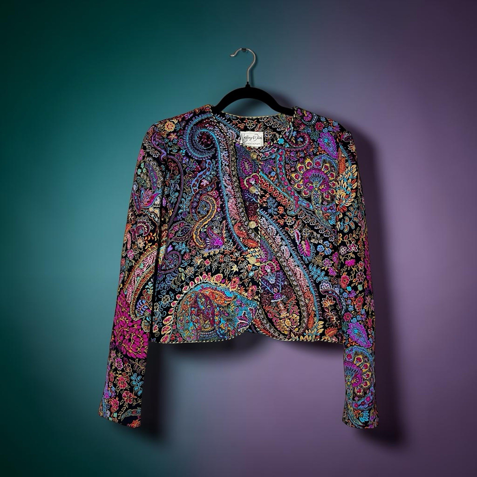 Jeffrey & Dara By Linda Hutley Vintage 80’s Quilted Cropped Jacket Sz 11/12 L