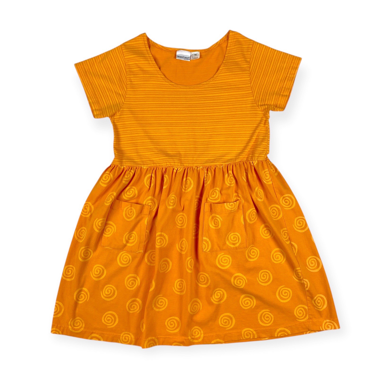 Newport News Women’s VTG Orange 100% Cotton Boho Art to Wear Dress M