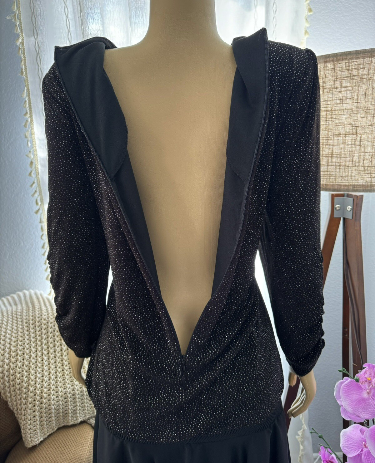 Vtg Black Cocktail Dress Size 12 Drop Waist Elegant Evening NWOT SIASIA NEW YORK