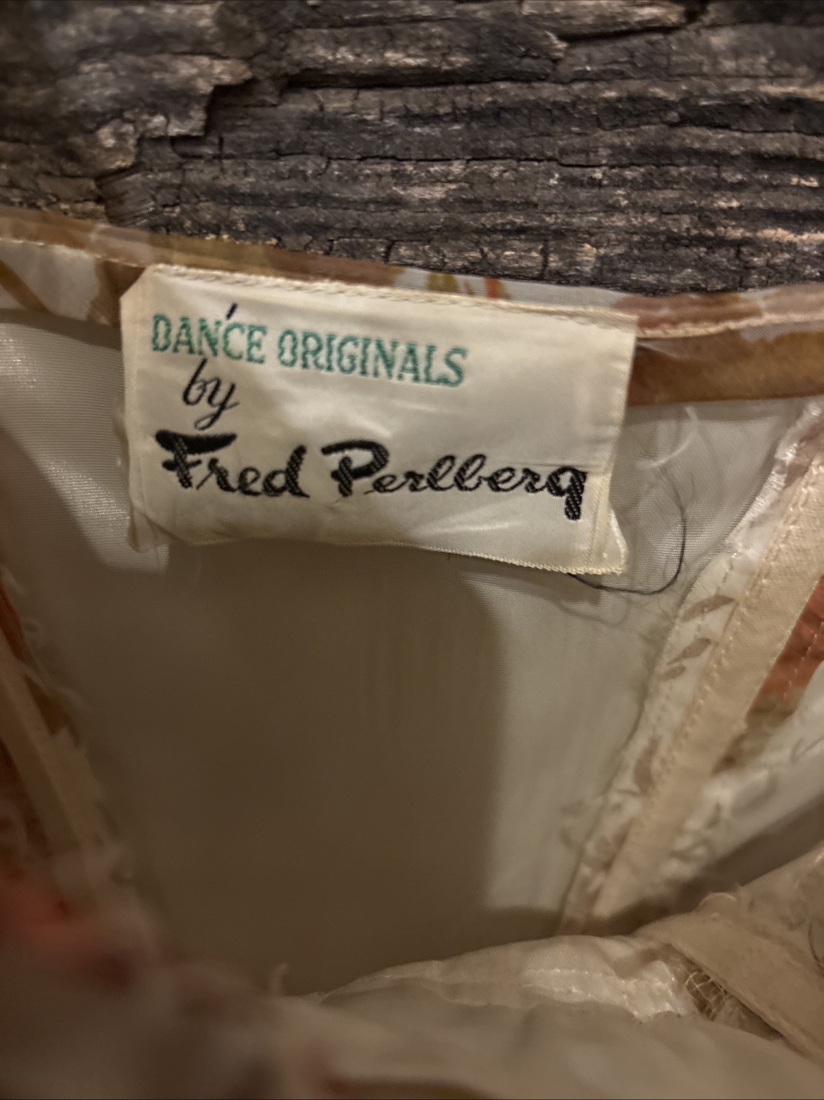 VTG Fred Perlberg Dance Originals 40’s STRAPLESS FLORAL Dress Gown 30” bust EUC