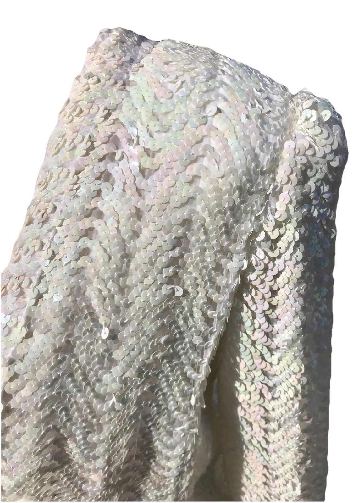Vtg 70s 80s Lilly Diamond Calif Sequin Iridescent White Jacket S M Cardigan Coat