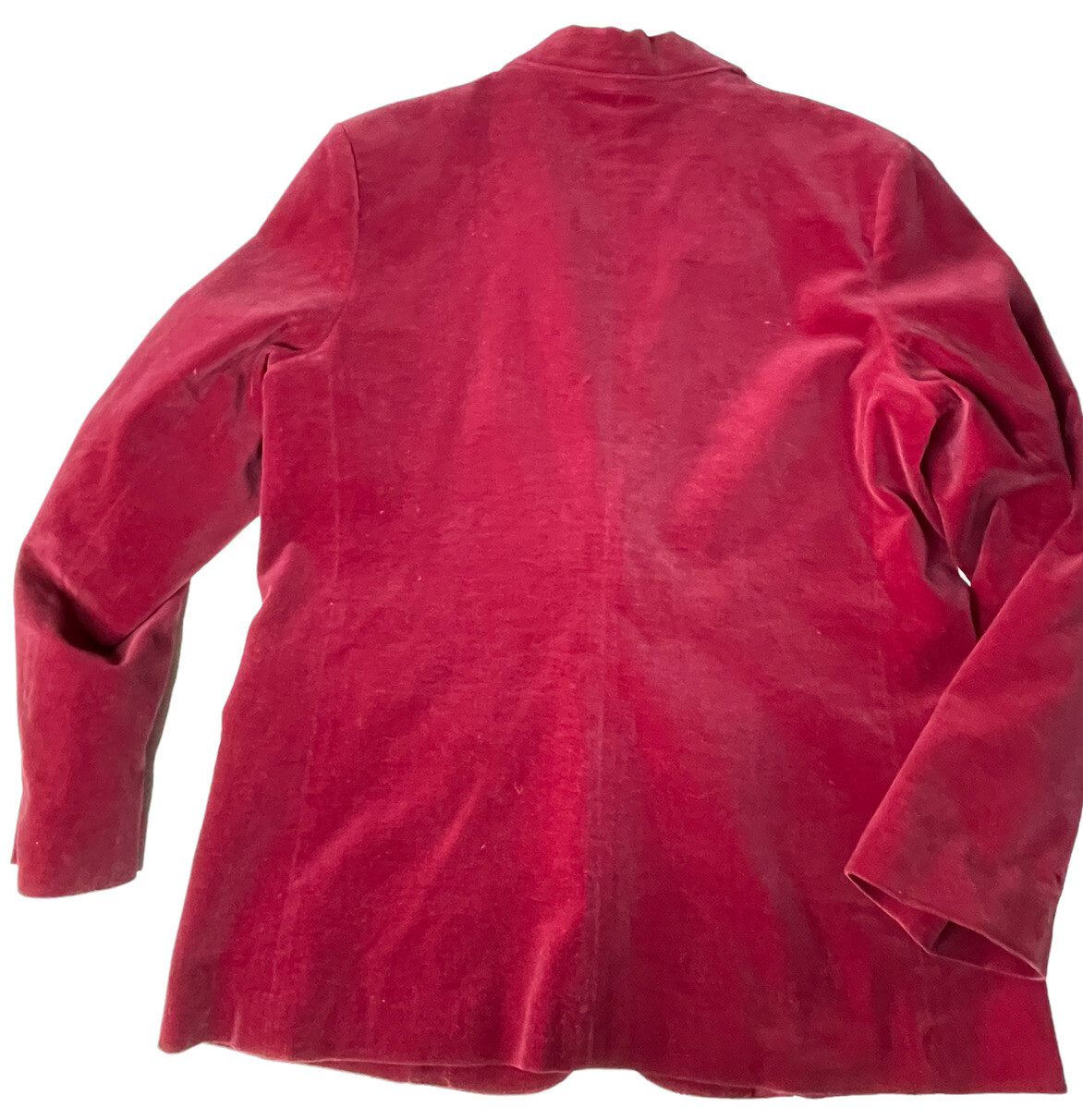 Vintage Trissi’s Woman Velvet Blazer Size 16 Burgundy Wine Shoulder Pads Bust 39