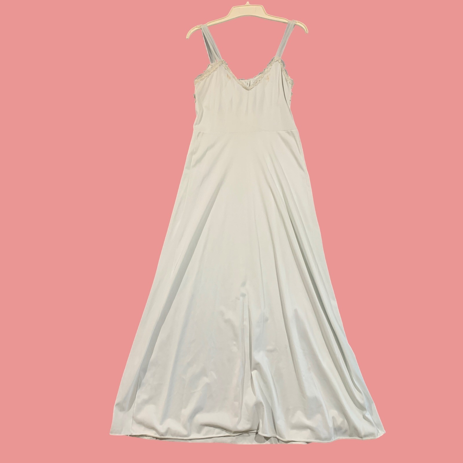 Kickernick Maxi Nightgown Dress Womens S Vintage Lace Trim Peasant Slip Dress