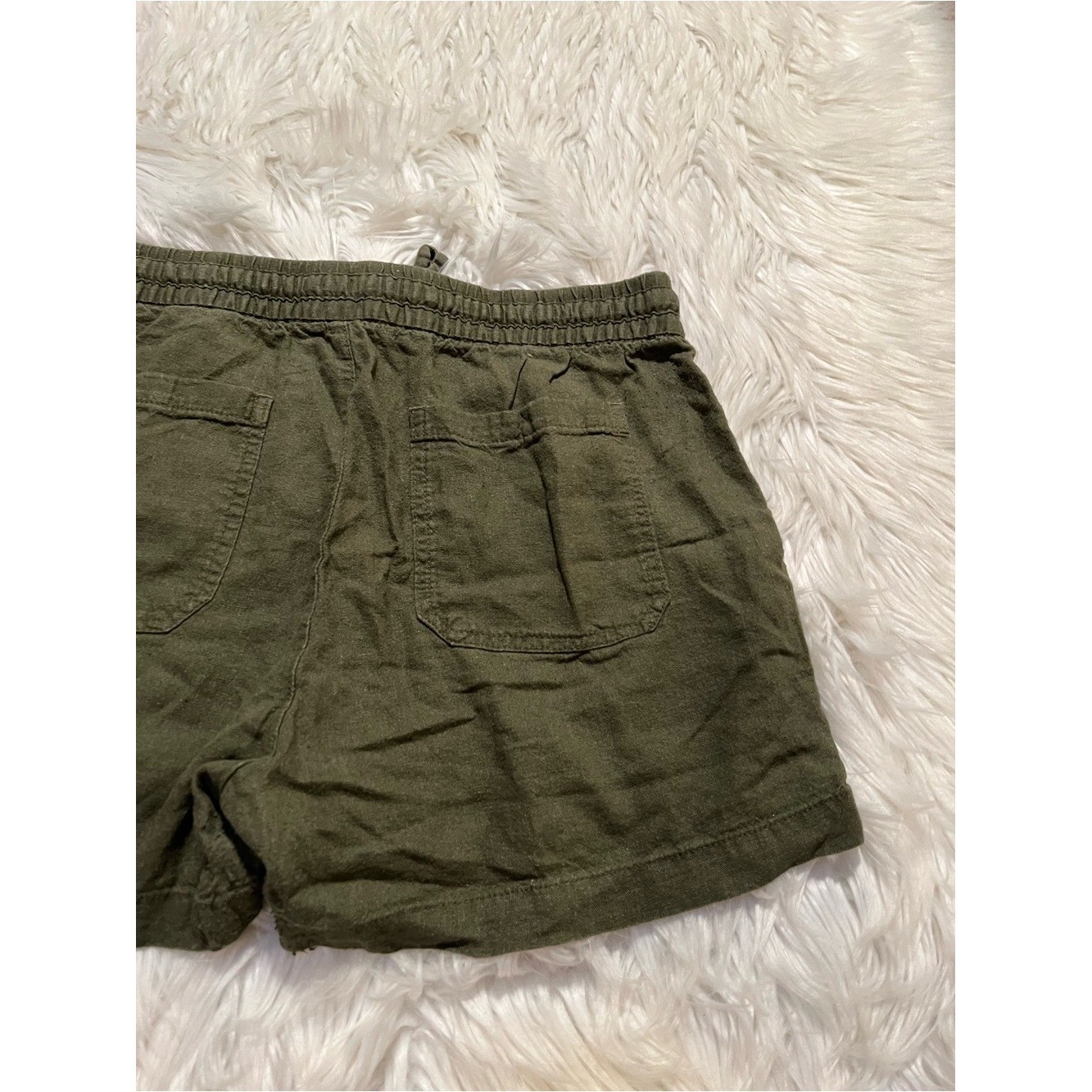 Old Navy Women’s Size Medium High Rise Linen Short Hunter Pines Green Utility