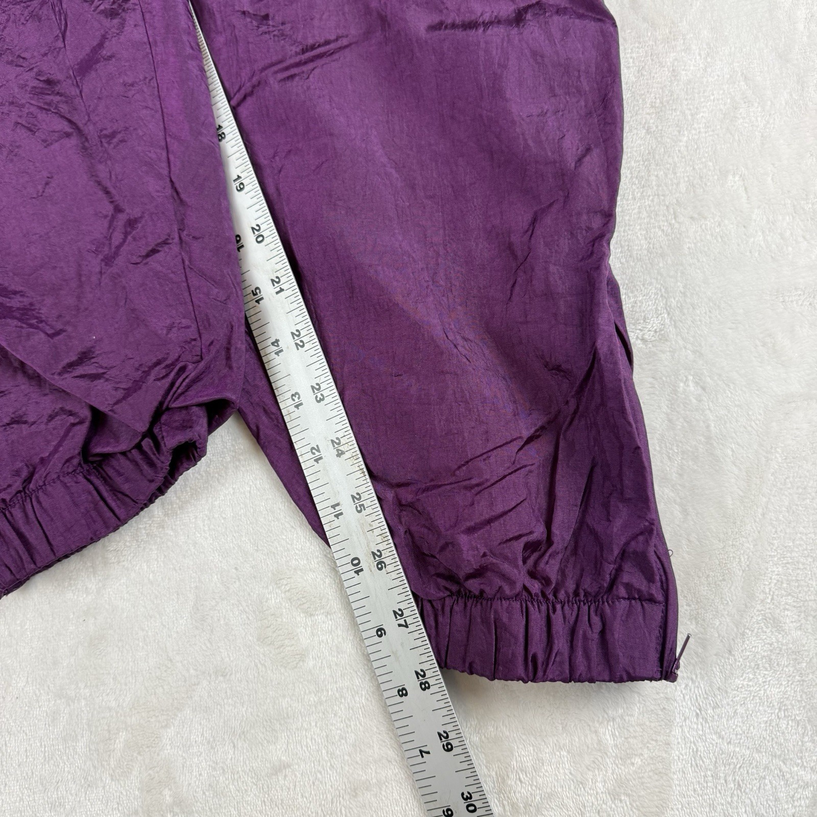 Vtg 90s Nylon Windbreaker Track Suit Set Womens M Purple Bold Spirit Retro Chic