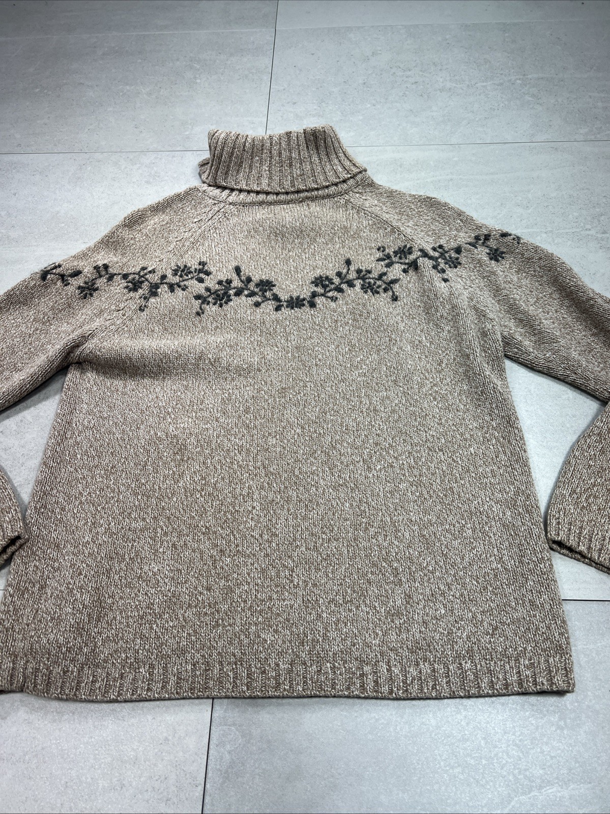 Vtg Eddie Bauer Lambswool New Zealand Rolled Turtleneck Sweater Women Nordic M