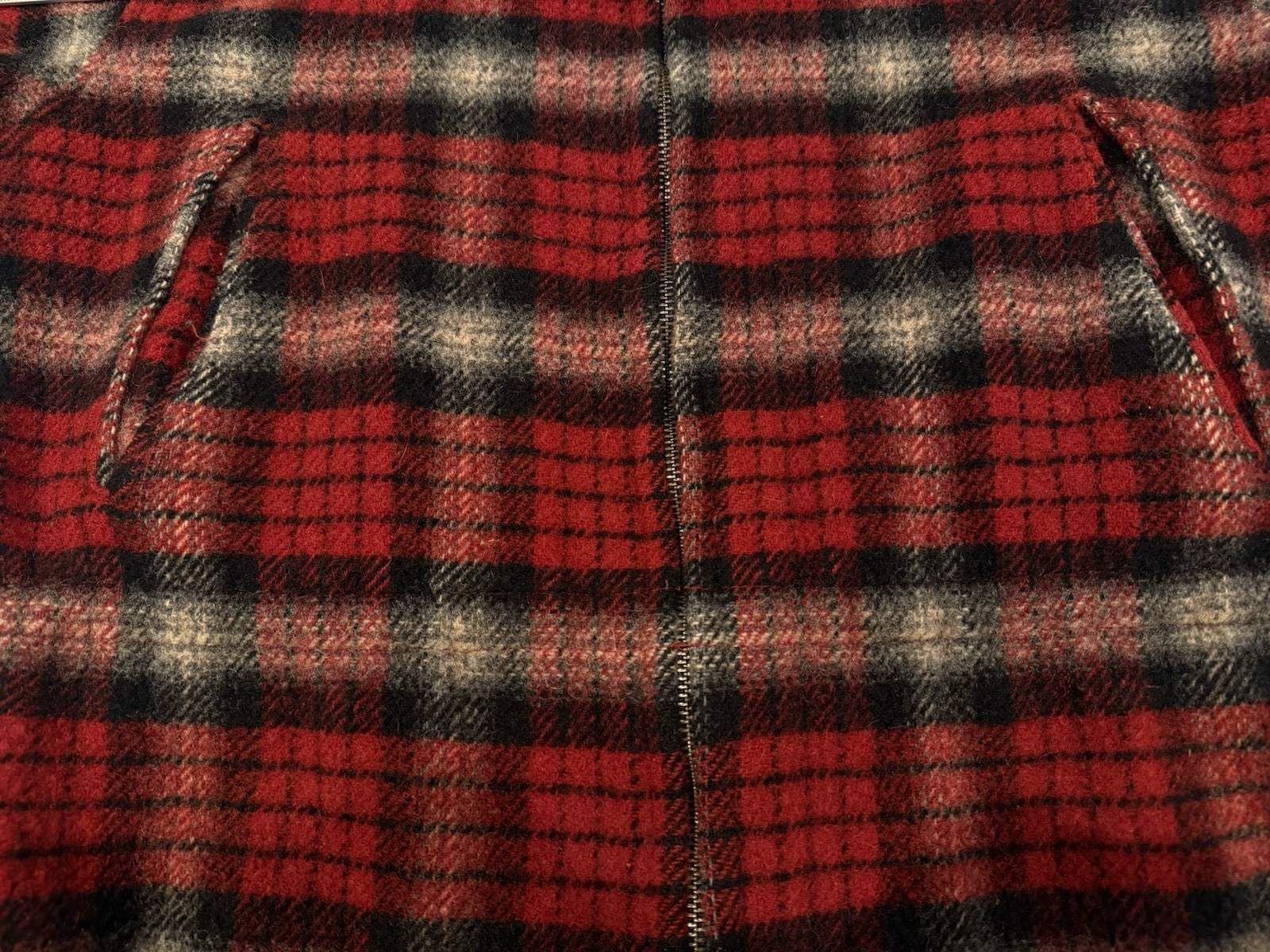 Vintage Woolrich Red Plaid Coat 44 Chest Chore Work Casual Jacket Womens M Men S