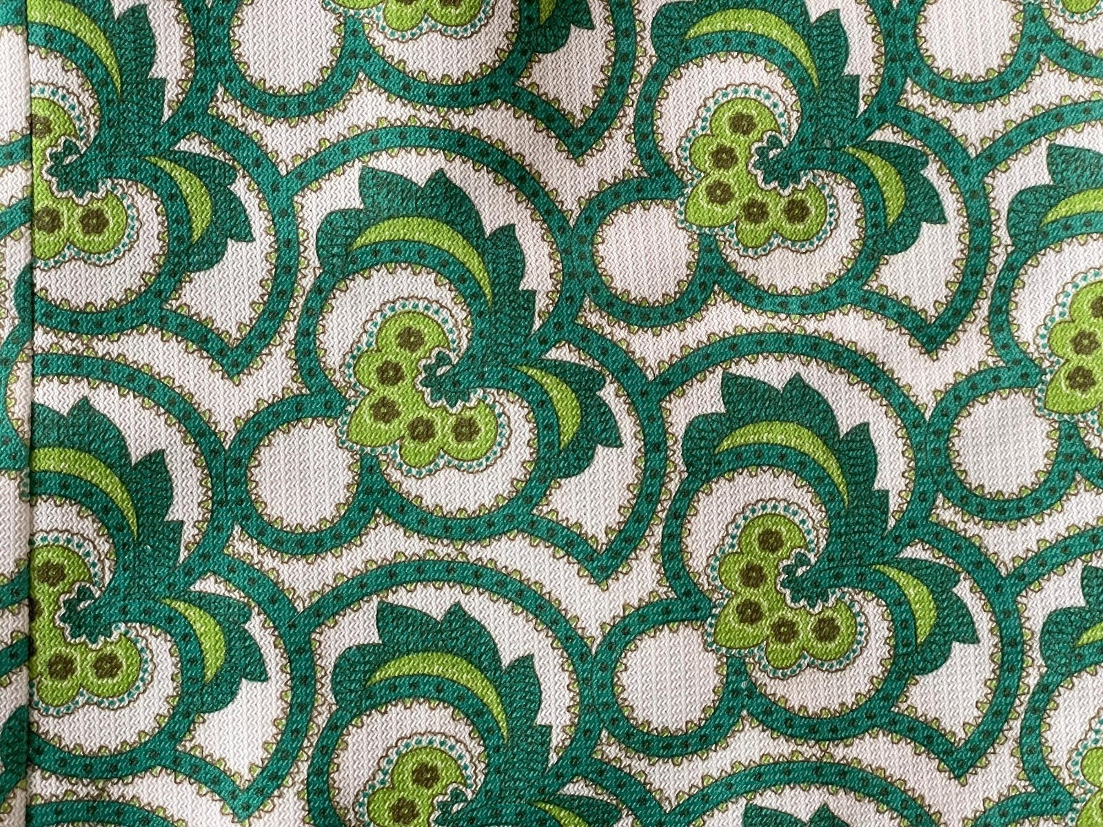 Vintage 60s 70s Barbarella Mod Dress, Green Psychedelic Sleeveless Shift, Size L