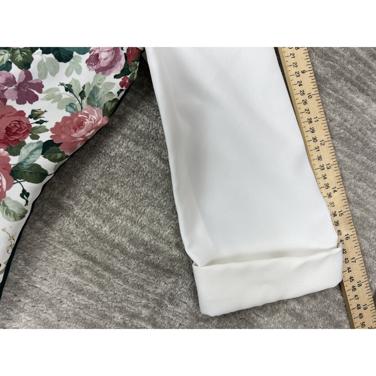 Classic Apparel Jacket Womens 12 White Floral Rose Print 3/4 Sleeve Button Front