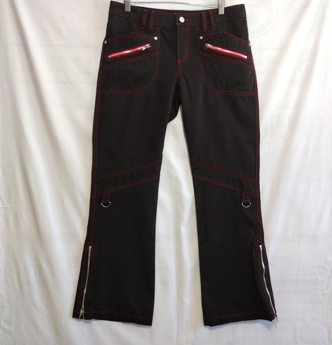 Kikgirl Kikwear Vintage Y2K Black Pink Raver Skater „Phat” Wide Leg Size 9