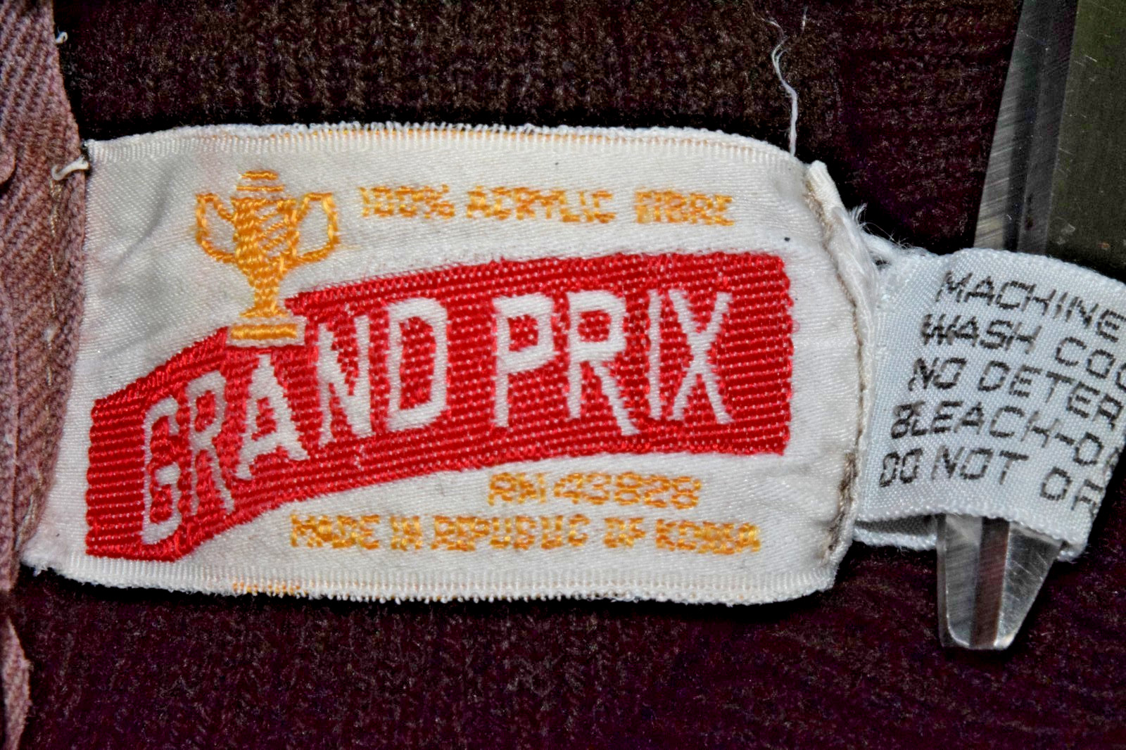 VTG Womens Turtleneck Sweater Grand Prix Size S 80s Ribbed Knit Espresso Brown