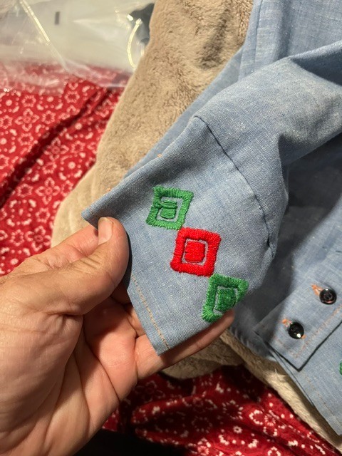 VINTAGE WESTER SHIRT FOR WOMENS EMBROIDERY PALM AND SUN ON BACK