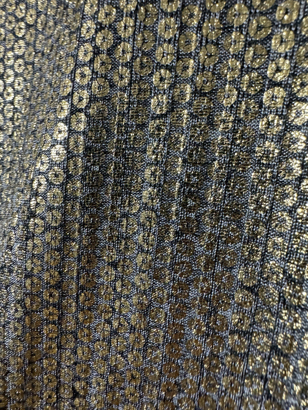 VTG GLASSWORKS LONDON GOLD SILVER CROPPED DISCO BLOUSE RAVE WOMENS O/S