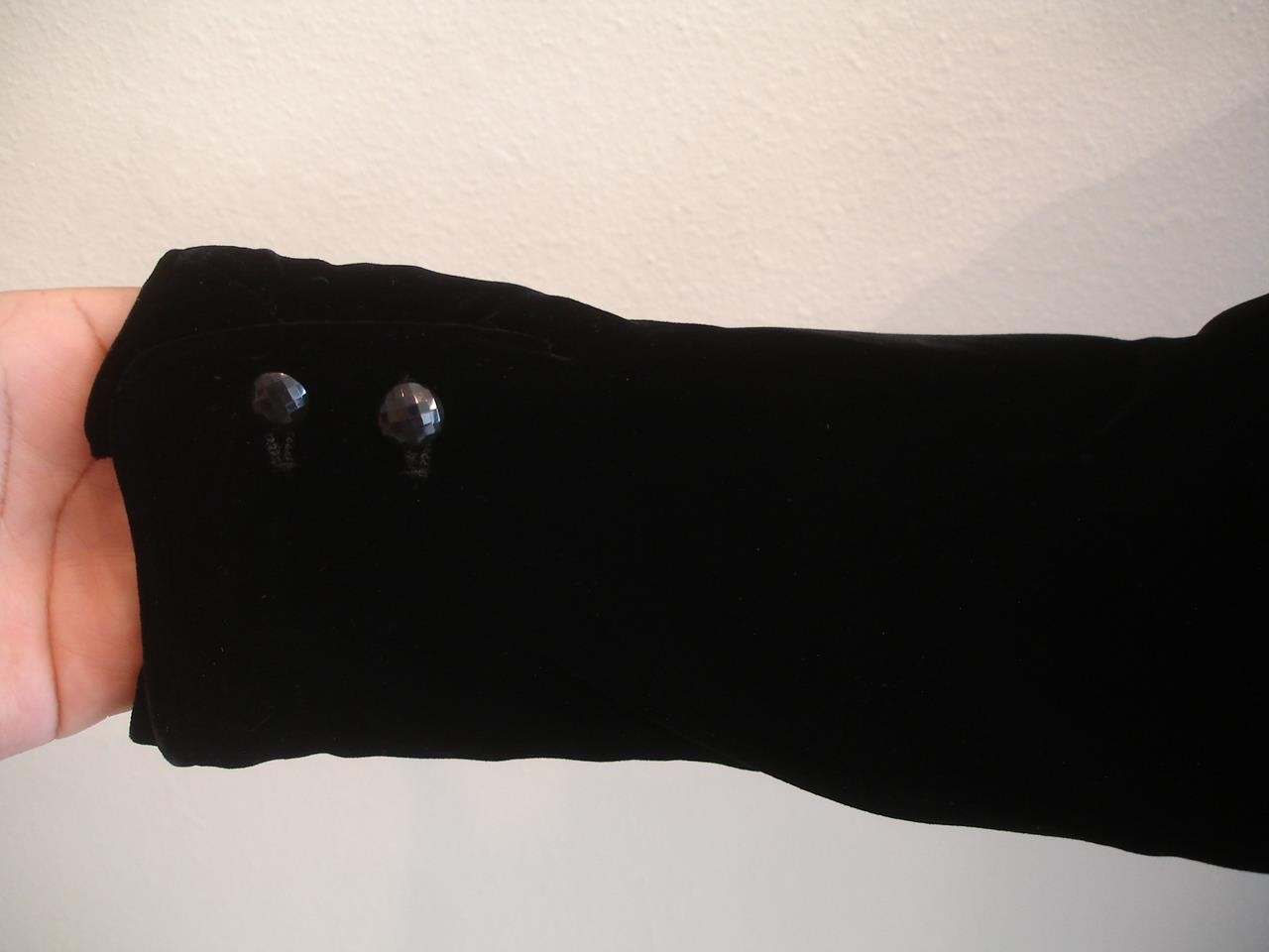 Women’s 8 Vtg 1980’s Valentino Night Black Velvet Blue Midi Dress Evening Italy