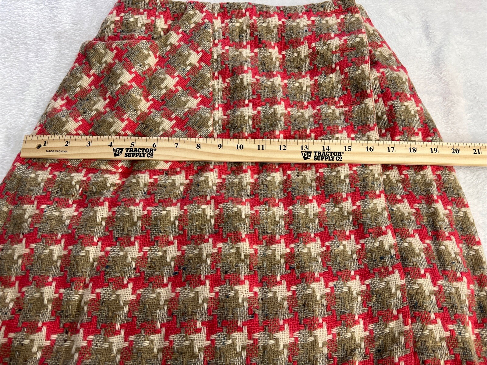 VTG McMullen MCM Skirt Tag Size 10 Multi Colored Weaved Fabric Buttons Pocket