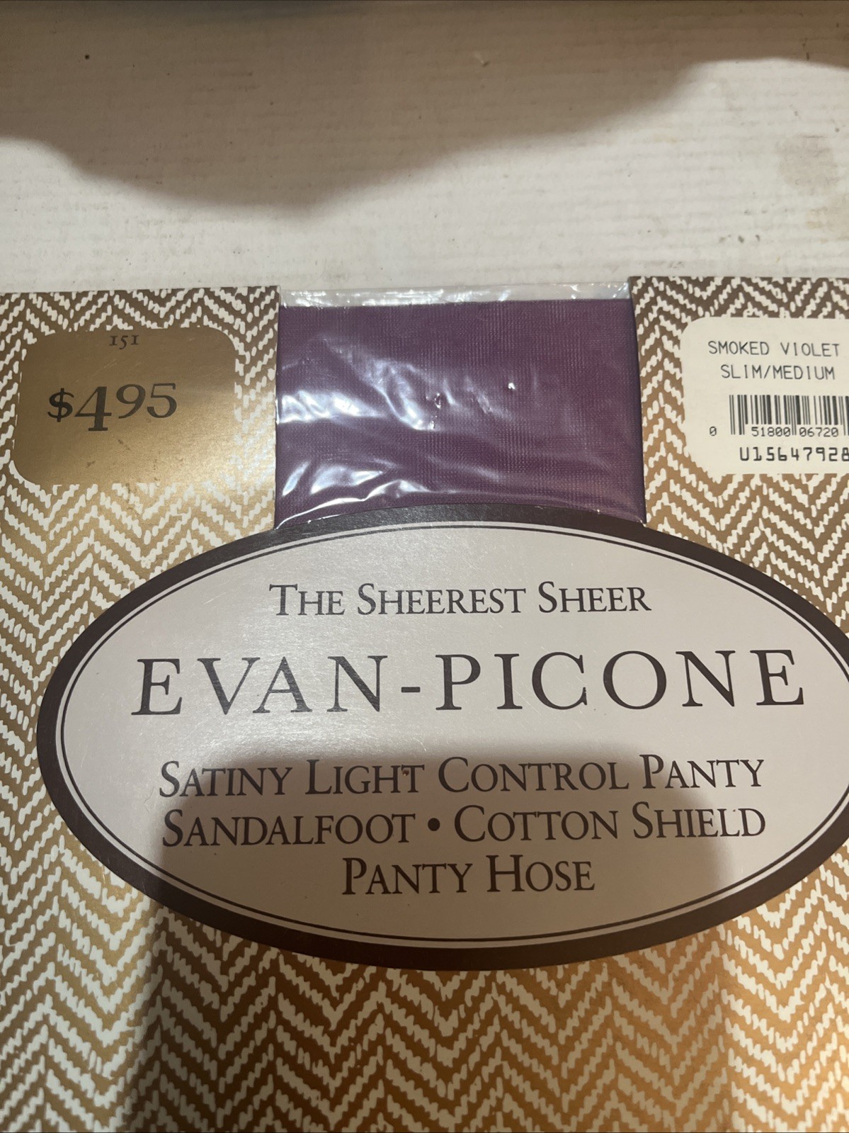 Evan Picone Pantyhose VTG 90s Slim/Medium Smoked Violet Sheerest Sheer
