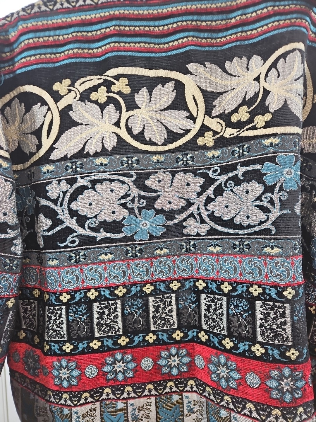 Whimsigoth Textured Patchwork Blazer XL Vtg 90s Geometric Southwestern Grandma