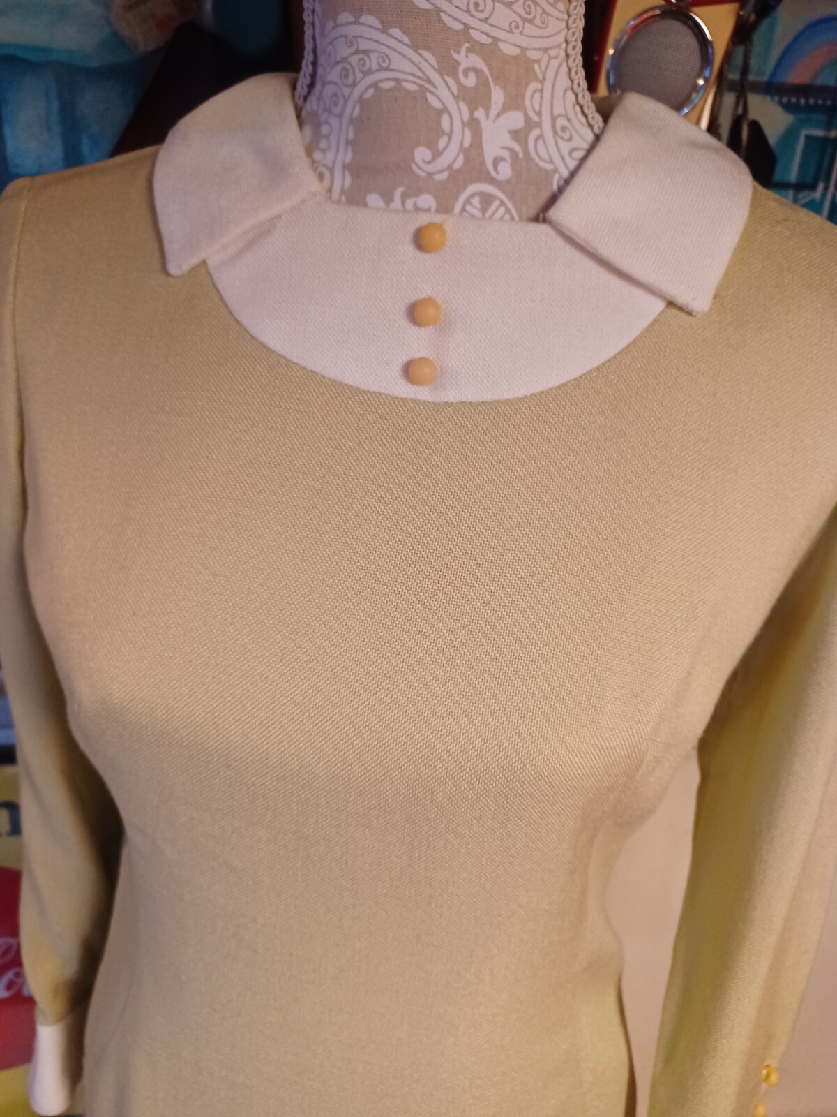 True Vtg Mid-century Modern 1960s Linen Anr Jr Sheath Dress Mod GoGo MCM EUC
