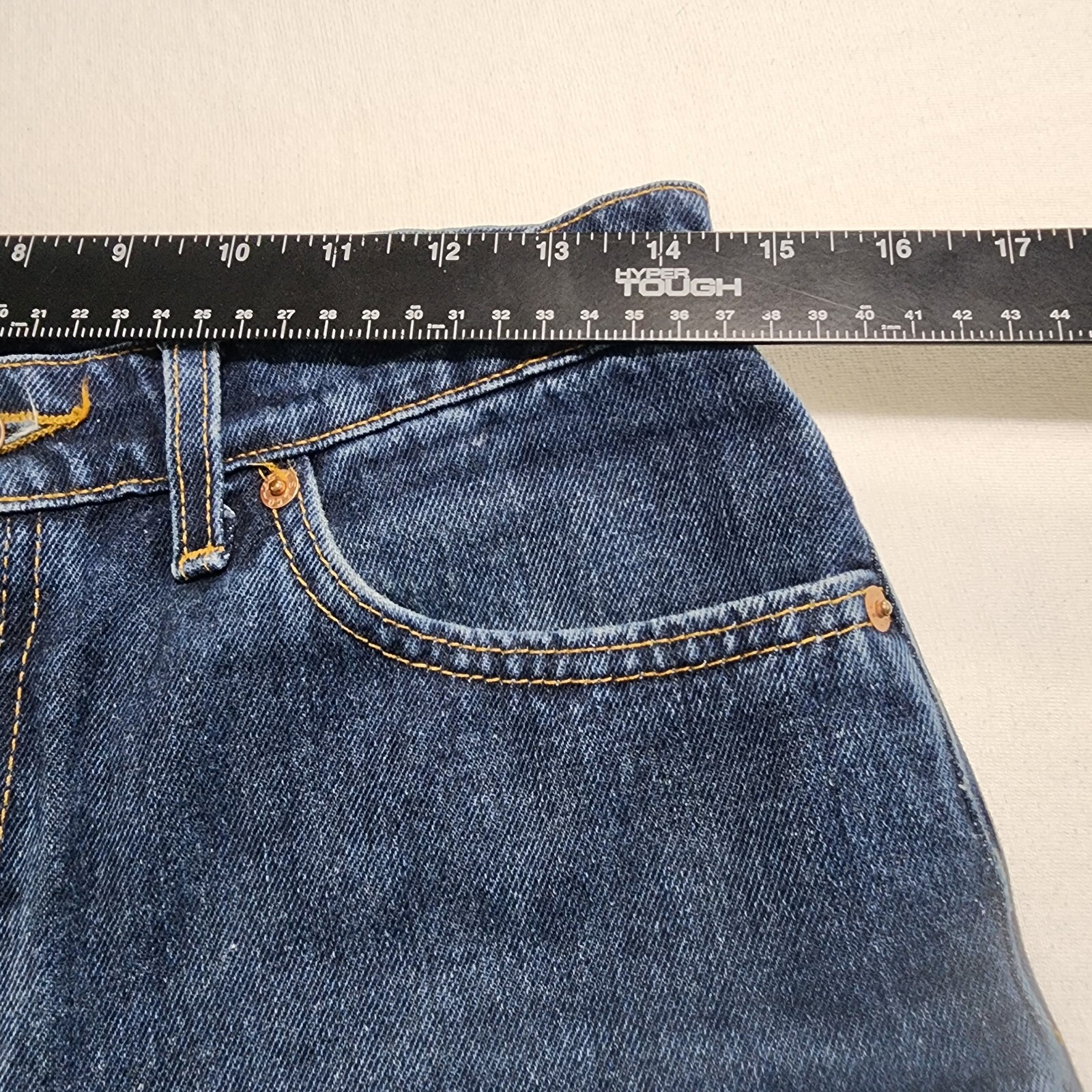 Levis 521 Jeans Sz 12 Long High Rise Made USA Tapered Fit Blue Denim VTG