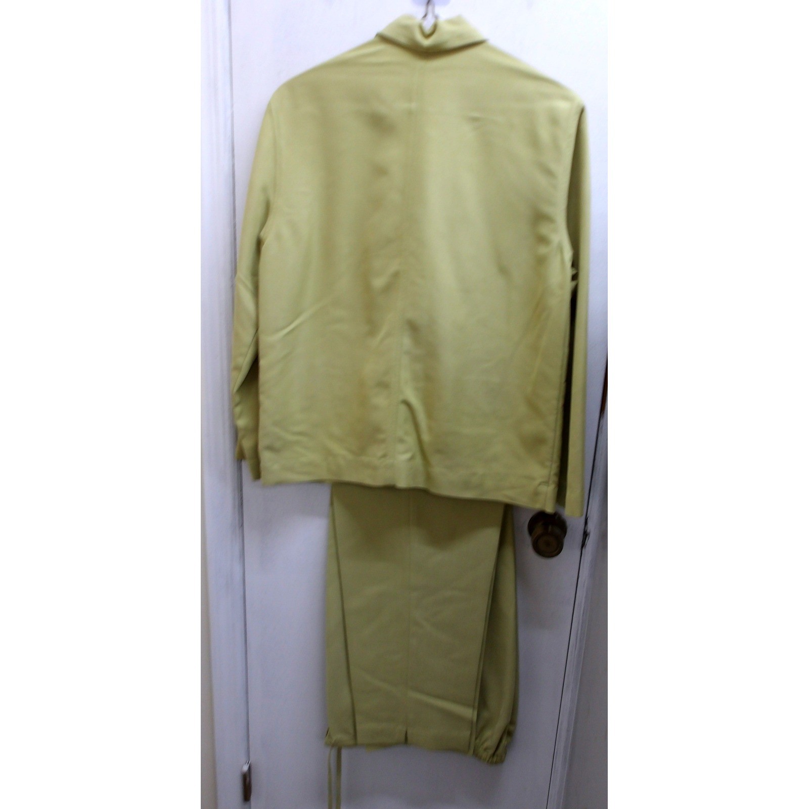 Maren 2 Piece Set Olive Green Button Up Shirt and Elastic Waist Pants M /#26872