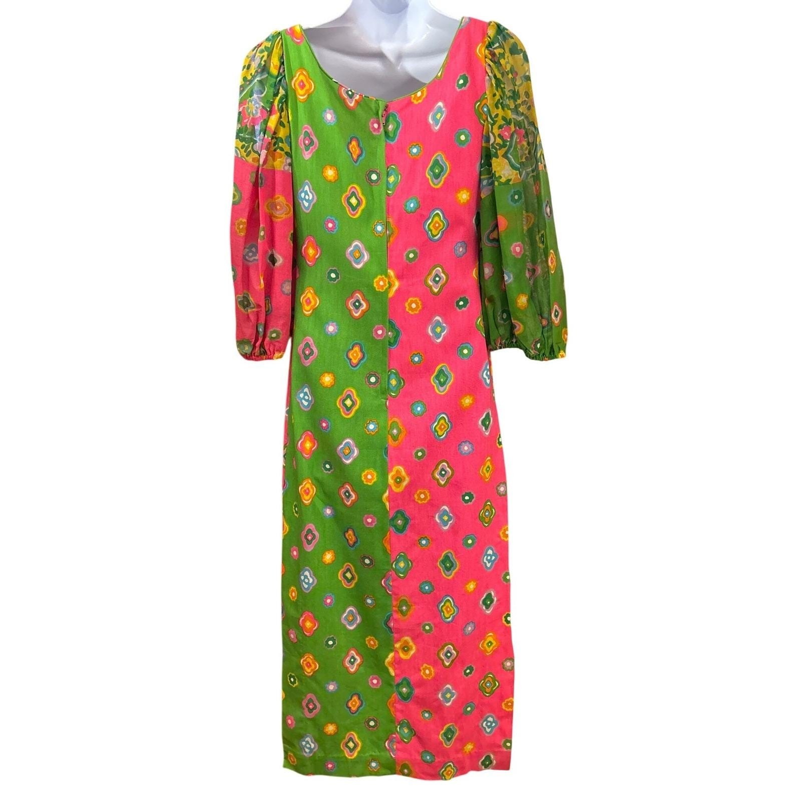 Vintage 60s Liberty House Kiyomi Midi Dress Psychedelic Mod Dopamine Dressing
