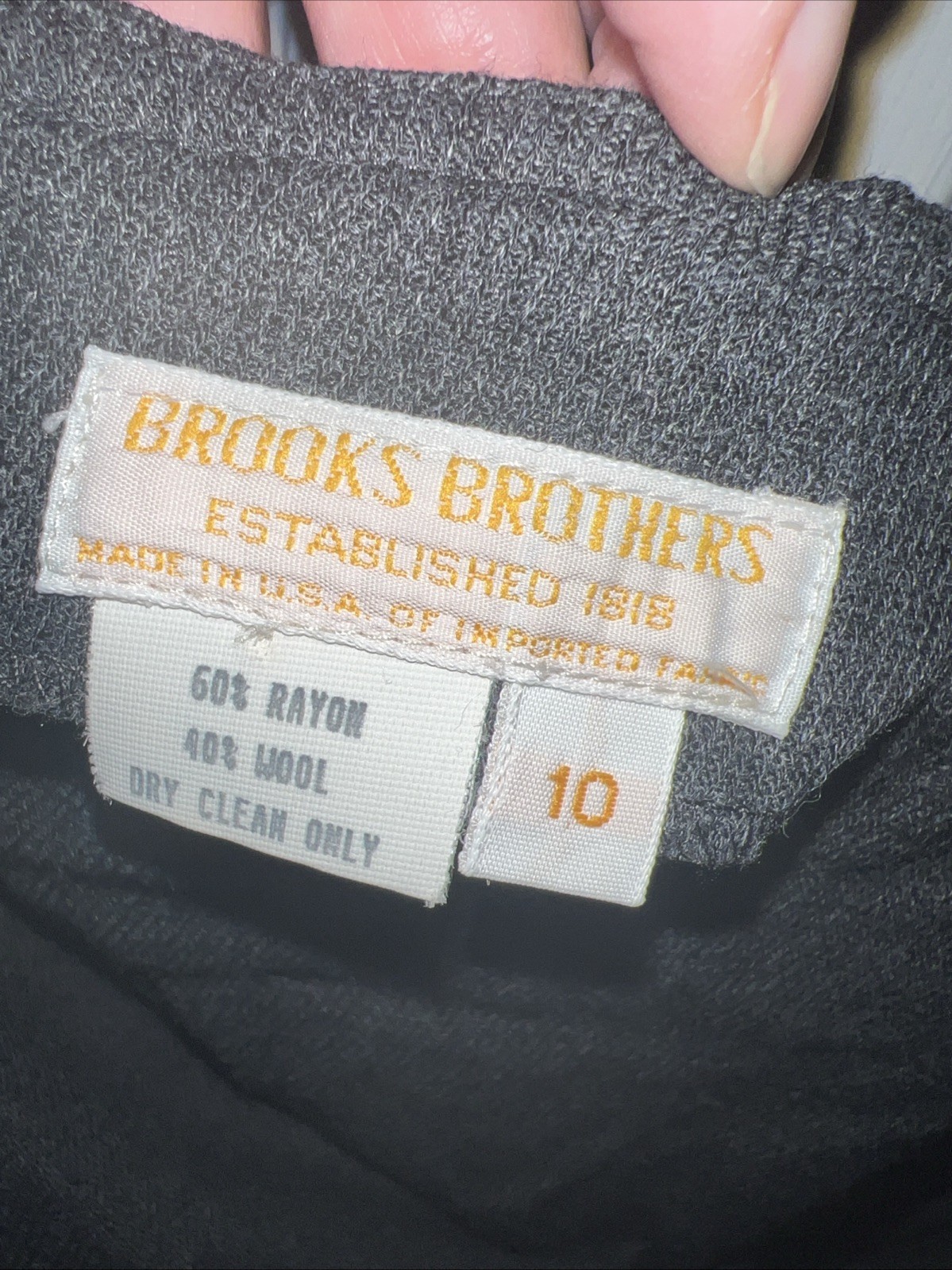 VTG. Brooks Brothers Dress Size 10 Gray Wool/Rayon Side Tie Jumped