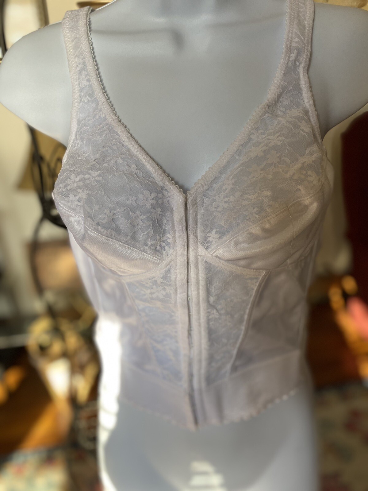 EXQUISITE FORM Wire-Free COTTON Blend FULLY Bustier/Corset Bra White Sz 36B