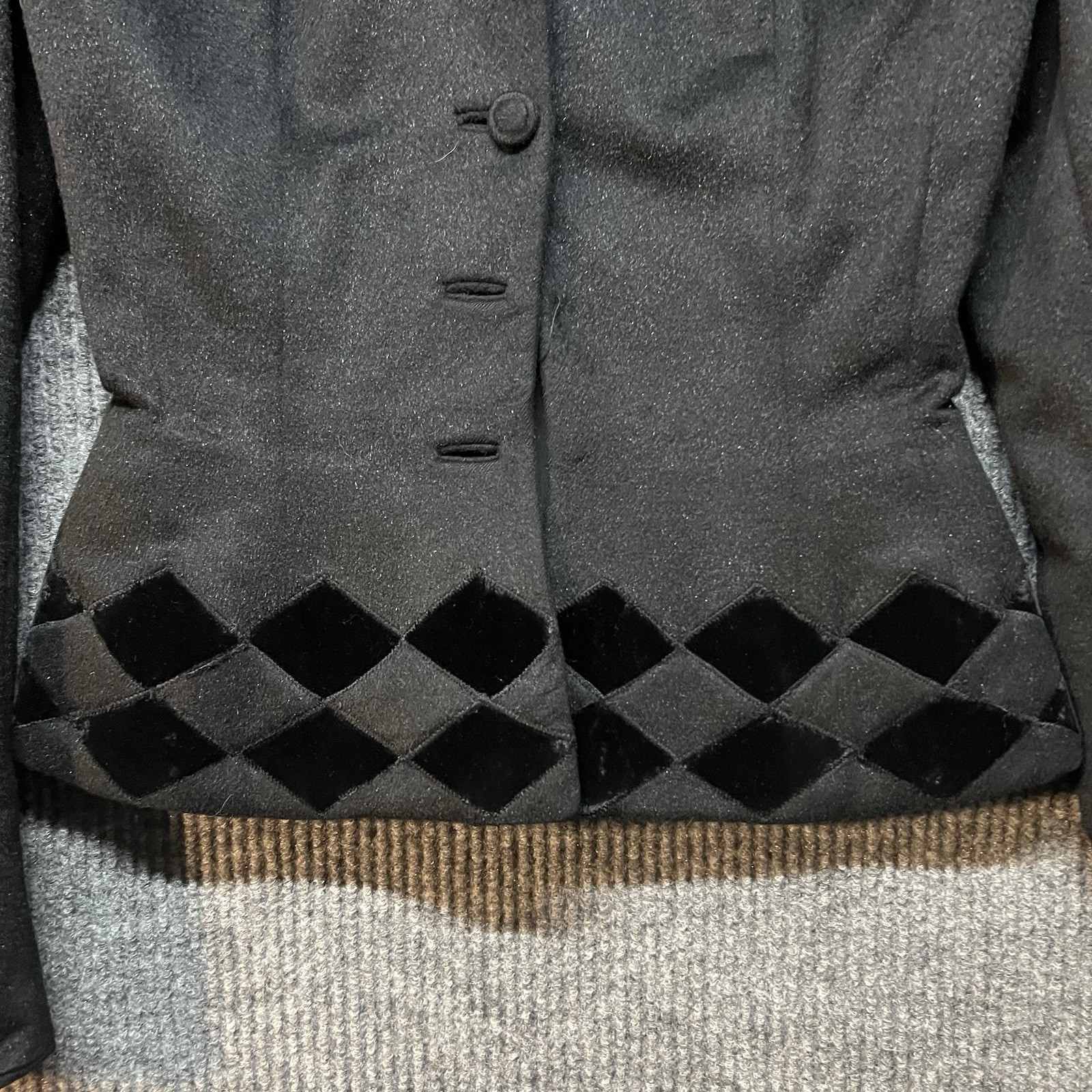 Lilli Ann San Francisco Mohair Wool Blend Blazer Coat Sz Small Hourglass VTG 40s