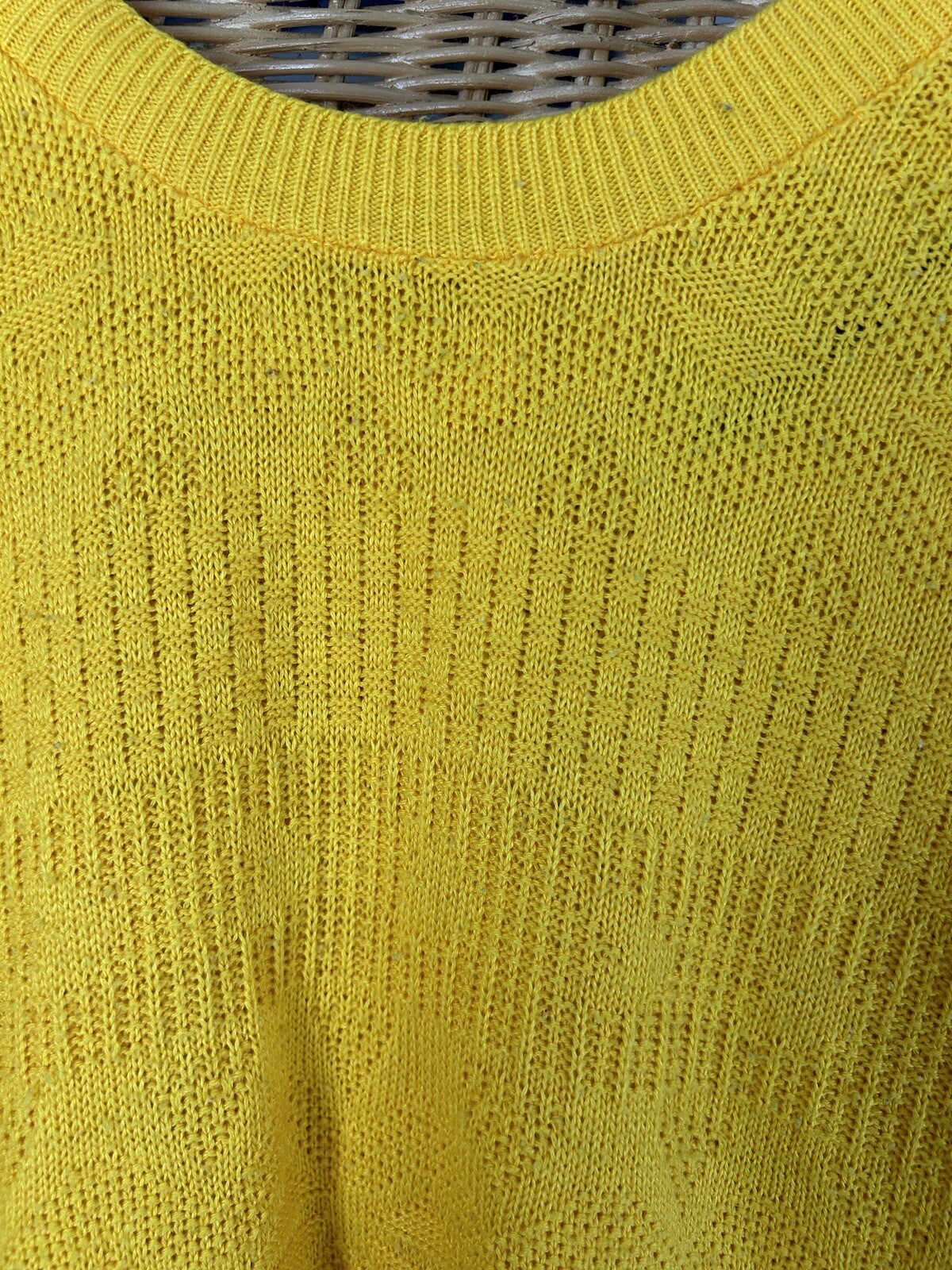 Vintage Women Sweater Short Sleeve Academia Classic Diana Margo Yellow 1X