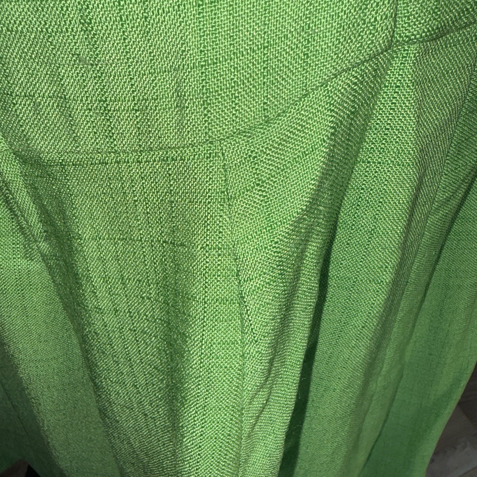 Vintage 1960s House Of Brunel Princess Dress Lime Green Linen ILGWU Mod MCM✅desc