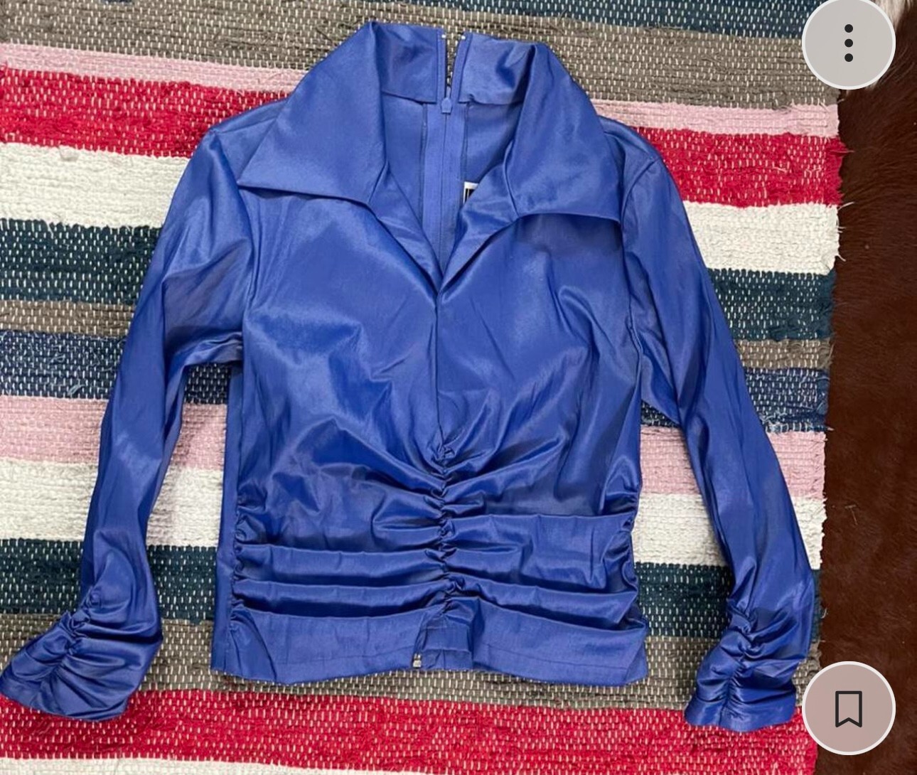 1980s Vintage Tadashi Blouse with ruffle front fits size XS/S Stretchy