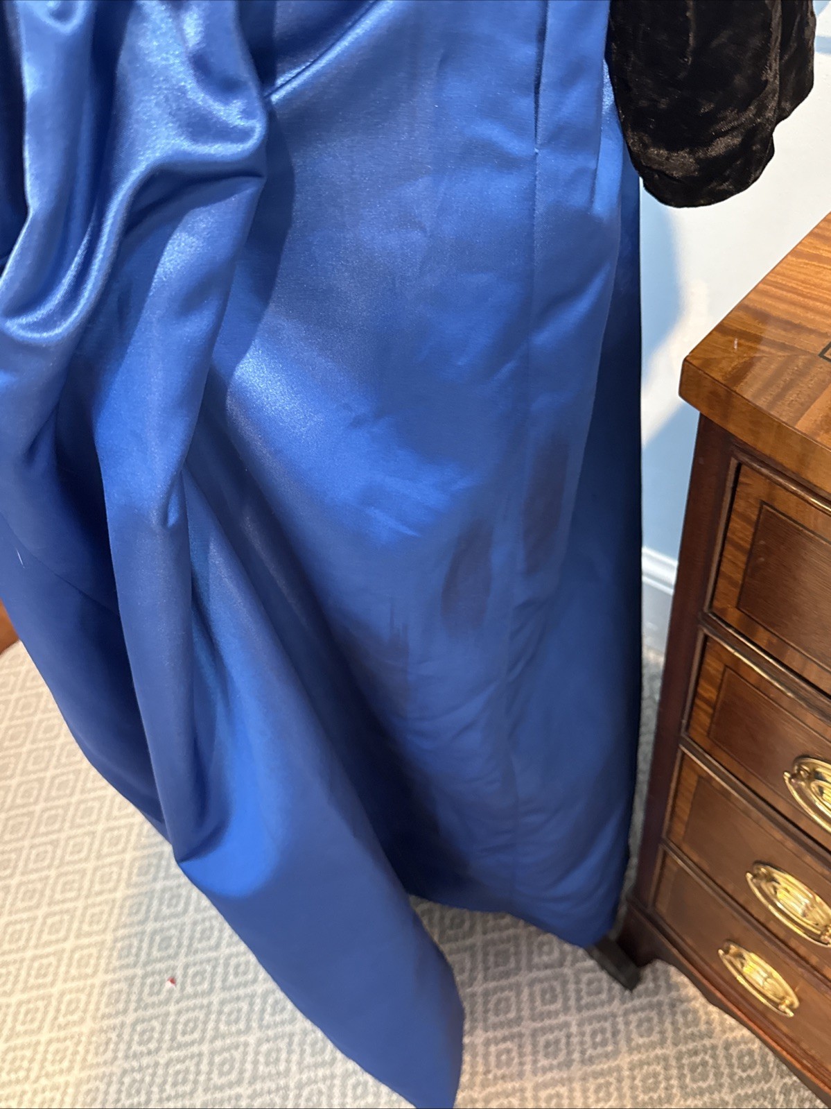 Vtg William Pearson Saks satin and velvet ballgown royal blue regal sz 16