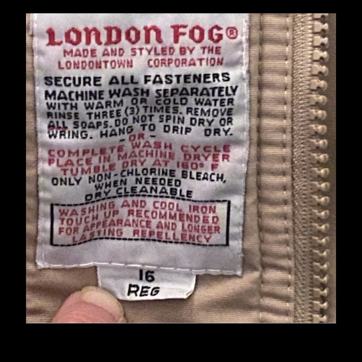 Vintage 80s London Fog Oversized Tan Parka Snow Coat Size 16 Made in Taiwan ROC