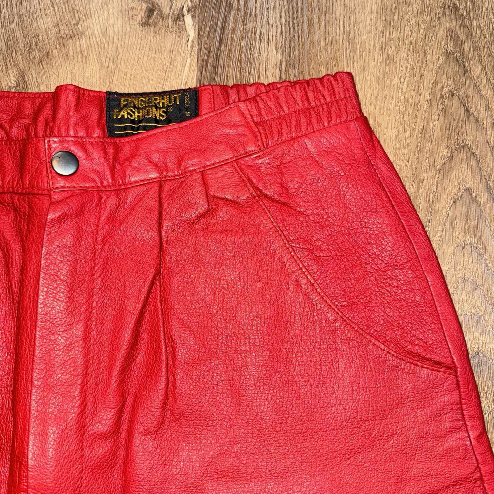 Vintage Leather Pants Womens 10 Red 1980s Rocker Grunge New Wave 80s 30 x 29